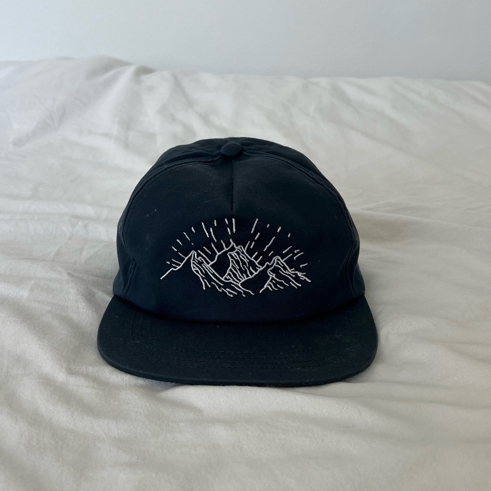 Vintage Navy Mountain Snapback Hat